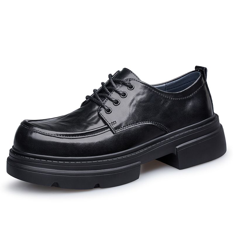 Leather Shoes Men's Formal Style Men's Casual Commuting Thick-soled Heightening Shoes_vogvips.com