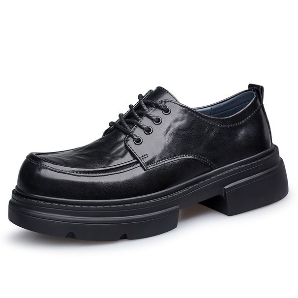 Leather Shoes Men's Formal Style Men's Casual Commuting Thick-soled Heightening Shoes_vogvips.com