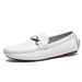 Live-Streaming Genuine Leather Fleece Bean Shoes, Trendy Casual Leather Shoes, Cowhide One-Foot Driving Shoes, Large-Siz_vogvips.com