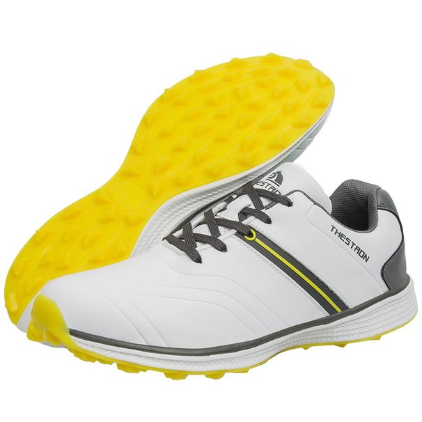 Golf Shoes Mens Professional Spikeless Leather Golf Sneakers Outdoor With Arch Support_vogvips.com