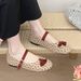 Cameido Women's Mary Jane Flats With Polka Dots Round Toe Tassel Strappy Soft Sole Spring Shoes_vogvips.com