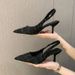 French Style Small Fragrance High Peep Sandals For Women 2023 New Summer Thin Heel Pointed Toe Slip-On Single Shoes_vogvips.com
