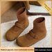 Artistic Retro Style Slim Autumn Winter New Suede Mary Jane Shoes Short Flat Versatile Outdoor Sock Boots_vogvips.com