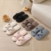 Popular Corduroy Cross-Strap Cotton Slippers For Autumn Indoor Home Use, Warm Slippers For Women_vogvips.com