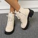 plus Size Women's Motorcycle Ankle Boots Belt Buckle Side Zip Mid Heel British Style Martin Boots Autumn_vogvips.com
