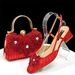 INS Women's Shoes Paired With Dinner Bag Set, Square Toe, Slim Heel Comfortable Hollow Sandals Paired With Flower Bag,For Summer Autumn Spring_vogvips.com