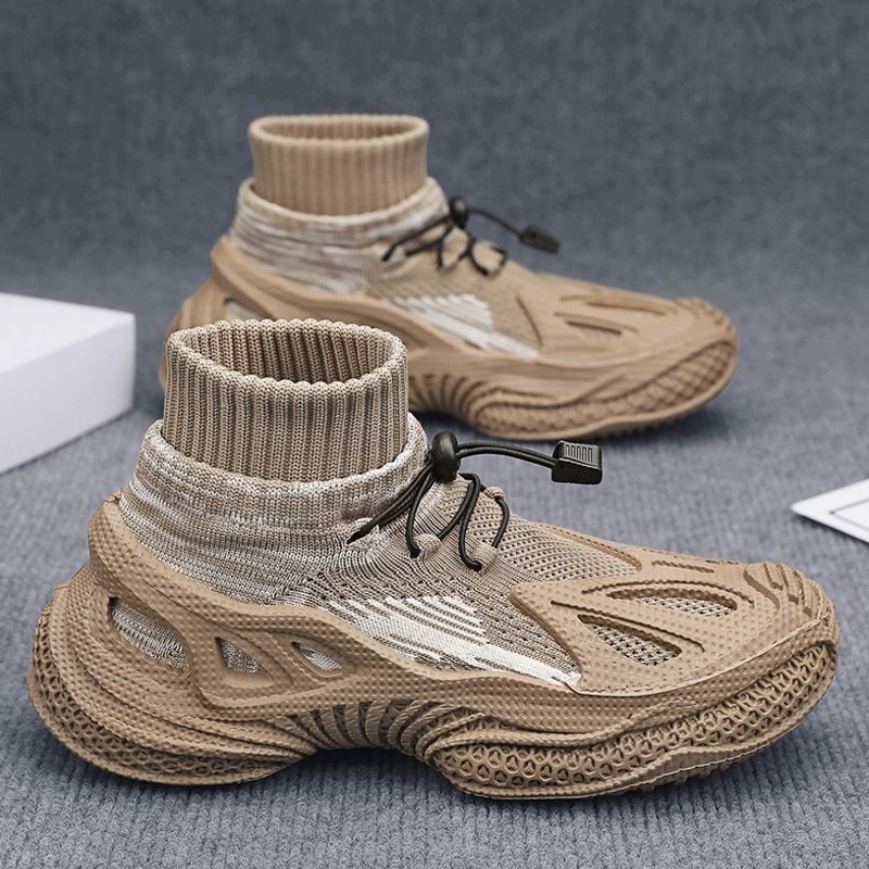 Spring 2026 New Men’s Shoes:Breathable Mesh Sneakers, Versatile Flyknit With Soft Sole, Ideal For Travel_vogvips.com