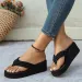 Clip Toe Platform Slippers For Women EVA Solid Color Lightweight Wedges Flip Ps Woman Thick Bottom Non-Slip Slides Beach_vogvips.com