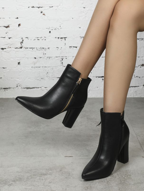 666-4 Women's Western Cowboy Coarse Pointed Versatile Comfortable High Heel Boots_vogvips.com