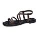 European And American Export Plus Size Fashion Roman Cross Strap Flat For Women Cross-border Elastic Beach Sandals_vogvips.com