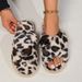 Cross Spring And Autumn Home Non-Slip Flat Couple Style Fashion Simple Open Toe Furry Slippers_vogvips.com