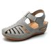 New Plus Size Sandals Daily Casual Wear, With Headband, A Middle Heel, And Velcro For Women's Wedge Heels_vogvips.com