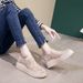 Mesh Surface Fisherman For Women, Hidden Wedge, 2026 New Thick Sole Slip-On Loafers, Small Size Women's Shoes 31 32 33_vogvips.com