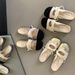 French Flat-bottomed Small Fragrant Bag Head Half Slippers Women's Shoes Wear Evening Wind Mary Jane Single Shoes_vogvips.com
