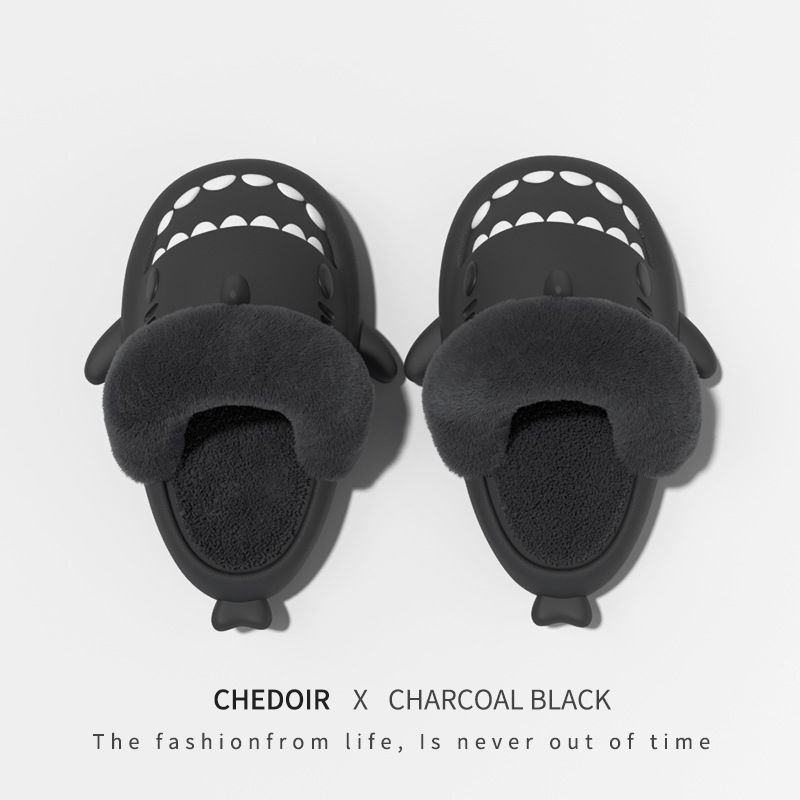 MTX Shark Slippers With Removable Inner Lining For Women And Men, Waterproof, Thickened, Warm, Cute Couple Non-Slip Cotton_vogvips.com