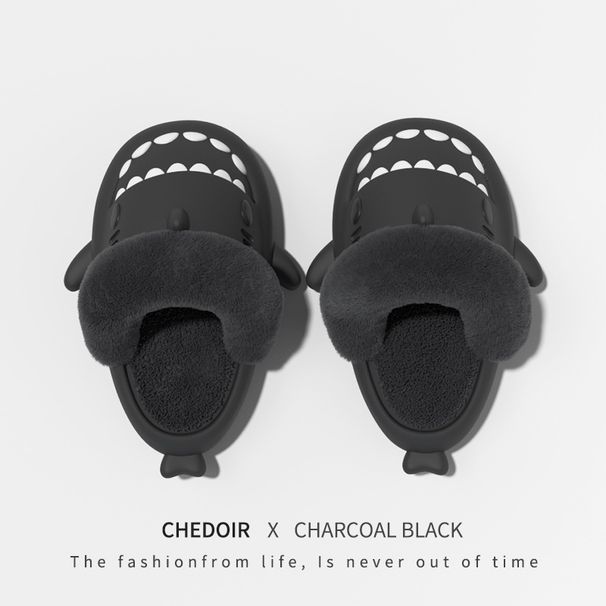 MTX Shark Slippers With Removable Inner Lining For Women And Men, Waterproof, Thickened, Warm, Cute Couple Non-Slip Cotton_vogvips.com