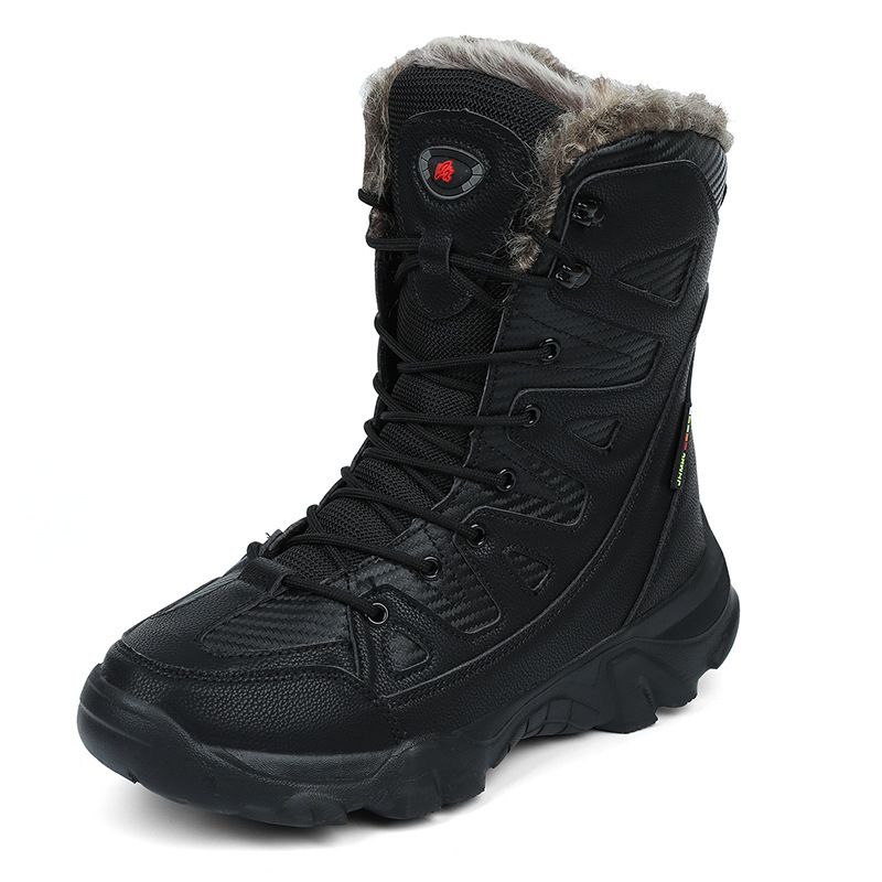 Men's Casual Winter Snow Boots With Fur Lining, Non-Slip Rubber Sole, Warm & Comfortable High-Top Boots For Cold Weather, Sizes 39-46_vogvips.com