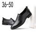 Men's Formal Plaid Leather Shoes Wind Cover Feet Casual Men's Shoes Pointed Wedding Shoes Large Size Shoes_vogvips.com