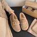 Vintage Buckle Strap Outdoor Furry Cotton Shoes For Women Autumn Winter New Fashion Versatile Slip-On Casual Flats_vogvips.com