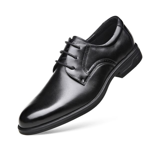 New First Layer Cowhide Genuine Leather Business Formal Comfortable Sole Soft Surface Fashion Versatile Trendy Men's_vogvips.com