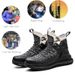 New Air Cushioned Sole Comfortable Labor Protection Smashing And Anti Piercing High Top Work Shoes, Safety Shoes In_vogvips.com