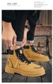 Martin Boots, Men's High-top Yellow Boots, Men's Thick-soled Short Boots, Trendy Shoes_vogvips.com