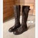 Grape Mom Same Style Washed Horse Leather Belt Buckle Thick Sole Mid-High Tube Riding For Women Over-the-Knee Long Boots_vogvips.com