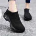 Unisex Size 35 44 Full Black Knitted Material Comfortable Shoes (uniform And School Shoes)_vogvips.com