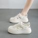Soft, Cushioned Thick-soled Elevating Mesh Sneakers For Women; Breathable Mesh Uppers, 2026 New Summer Style—ultralight Hollowed-out Slip-ons In_vogvips.com