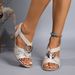 Women’s Shoes Kitten Heel Large Size Women's Sandals Metal Buckle Decoration Fashion High Heel Sandals Women_vogvips.com