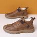 New Leather Spring Men's Shoes High-top Men's Heightening Tooling Martin Boots_vogvips.com