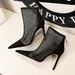 Women's Sexy Mesh Stiletto Heels Pointed Toe Boots For Nightclub Party & Evening Wear Stiletto High Heeled Pointed Boots_vogvips.com