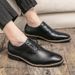 British Style Pointed Toe Business Leather Fashion Casual Black Large Size Formal Handsome Office Men's Shoes_vogvips.com