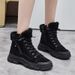 2025 Autumn Winter New Plush British Style Thick Sole Martin Boots Women's Furry Casual Cotton Shoes_vogvips.com