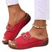 Cross-border Foreign Trade Plus-size Women's Slippers 2025 Summer New European And American Casual Wedge Heel One-strap_vogvips.com