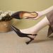 Fashionable Elegant High Heels 2025 New Summer Thin Heel Pointed One Strap Retro Closed Toe Backless Sandals For Women_vogvips.com
