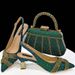 Shoe Bag Set Combination Fish Mouth Sandals Wedding Shoes + Hand Grab Bag Silk Leather Mosaic_vogvips.com