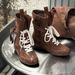 Cameido Women's Boxing Boots Fashionable Brown Mid - Height Casual Lace - Up Sports Boots For Autumn_vogvips.com