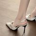 Butterfly Knot High Heels Women Thin Heel 2025 Spring Summer New Style Closed Satin Party Elegant Sandals Pointed Toe_vogvips.com