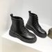 Martin Children's Winter New Versatile Slimming Leather Surface Waterproof Thick Sole With Plush Warm Cotton Boots_vogvips.com