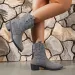 Fashion Metal Rivet Decoration Suede Western Cowboy Sexy Pointed Toe Medium Heel Riding Boots Music Festival Outdoor_vogvips.com