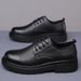 2024 New Autumn British Style Round Leather Men's Business Formal Big Toe Work Shoes_vogvips.com