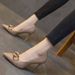 Women's High-heeled 2026 Spring And Autumn New Style Pointed-toe Soft Leather With Thin Heels, Unique Design, Elegant_vogvips.com