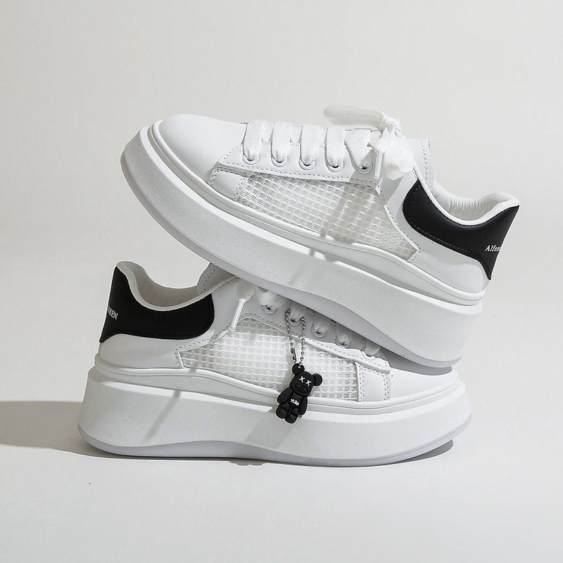 Summer Thin Mesh Thick Sole Breathable White For Women New Small Versatile Sponge Cake Casual Board Shoes_vogvips.com