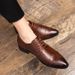 New Fashion Crocodile Pattern Pointed Toe Business Formal German Shoes Lace-up Leather Men's Retro Black Banquet Dress Wedding Men's Shoes_vogvips.com