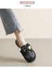 Thick-soled Loafers Women's Spring And Autumn Retro British Style Small Leather Shoes Black Bow Slip-on Soft-soled Single Shoes Women_vogvips.com
