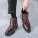 New Fashion Chelsea Boots Men's Brown Retro High-top Men's Boots European And American Fashion Boots British Gentleman Leather Boots_vogvips.com