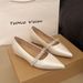 French Evening Wind Rhinestone Pointed Flat Shoes Women's Shallow Mouth Inner Height Increase Nude Single Shoes Commuter Soft Sole_vogvips.com