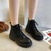 Slim Shoes Internet Celebrity INS Trend Martin For Women Spring And Autumn New Versatile Black Single Thin British Style_vogvips.com