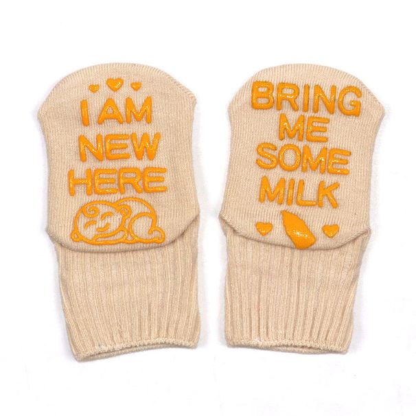 0 3 years old baby socks cross border medium tube parent child socks cotton socks sole letter dotted creative floor socks_vogvips.com